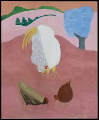 Original painting, White Rooster By Milton Avery at The Metropolitan Museum of Art in Manhattan